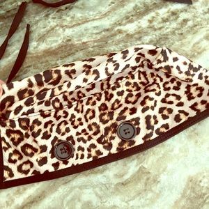 Leopard print scrub cap